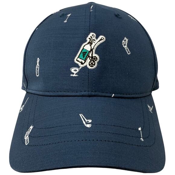 Adidas Golf Hat Navy 6-Panel with Golf Cart Embroidery Gently Used Adjustable - Picture 1 of 7